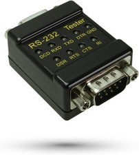 RS-232 LED Link Signal Tester - DB-9 Male to Female Connections Black