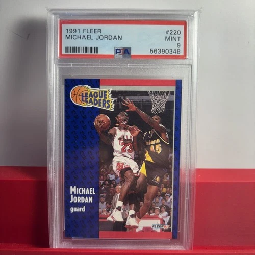 1991 Fleer Basketball #220 Michael Jordan Chicago Bulls HOF PSA 9 MINT
