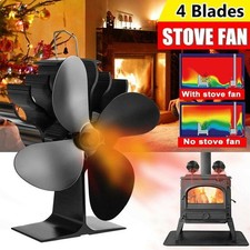Heat Powered Mini Stove Fan Fireplace Log Wood Burner Eco Quiet Winter Warmer UK