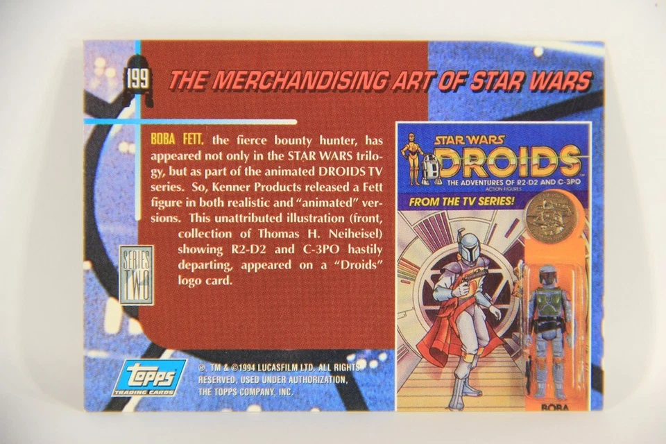 Star Wars Galaxy 1994 Card #199 Boba Fett Droids Cartoon Artwork ENG L019610 - Image 2 of 2