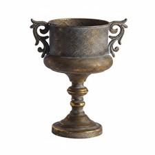 Decorative Flowerpot Distressed Iron Flowerpot Ornate for Indoor Display