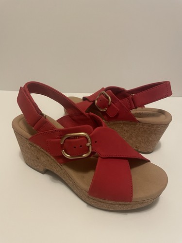 Clark’s Collection Giselle Cove Womens Red Platform Sandals Sz 7.5 Worn Once - Picture 4 of 9