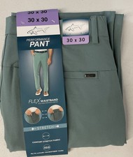 GREG NORMAN Mens Stretch Flex Waist ML75 Performance Pants GREEN 30x30 NEW W/TAG