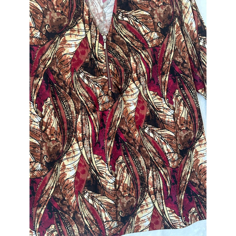 Top túnica Susan Graver cuarto cremallera XL mangas ruche otoño Foto 2 de 4