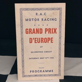 1950 GP BRITANNICO SILVERSTONE GRAN PREMIO D'EUROPE PRIMO PROGRAMMA RICORDO GARA F1