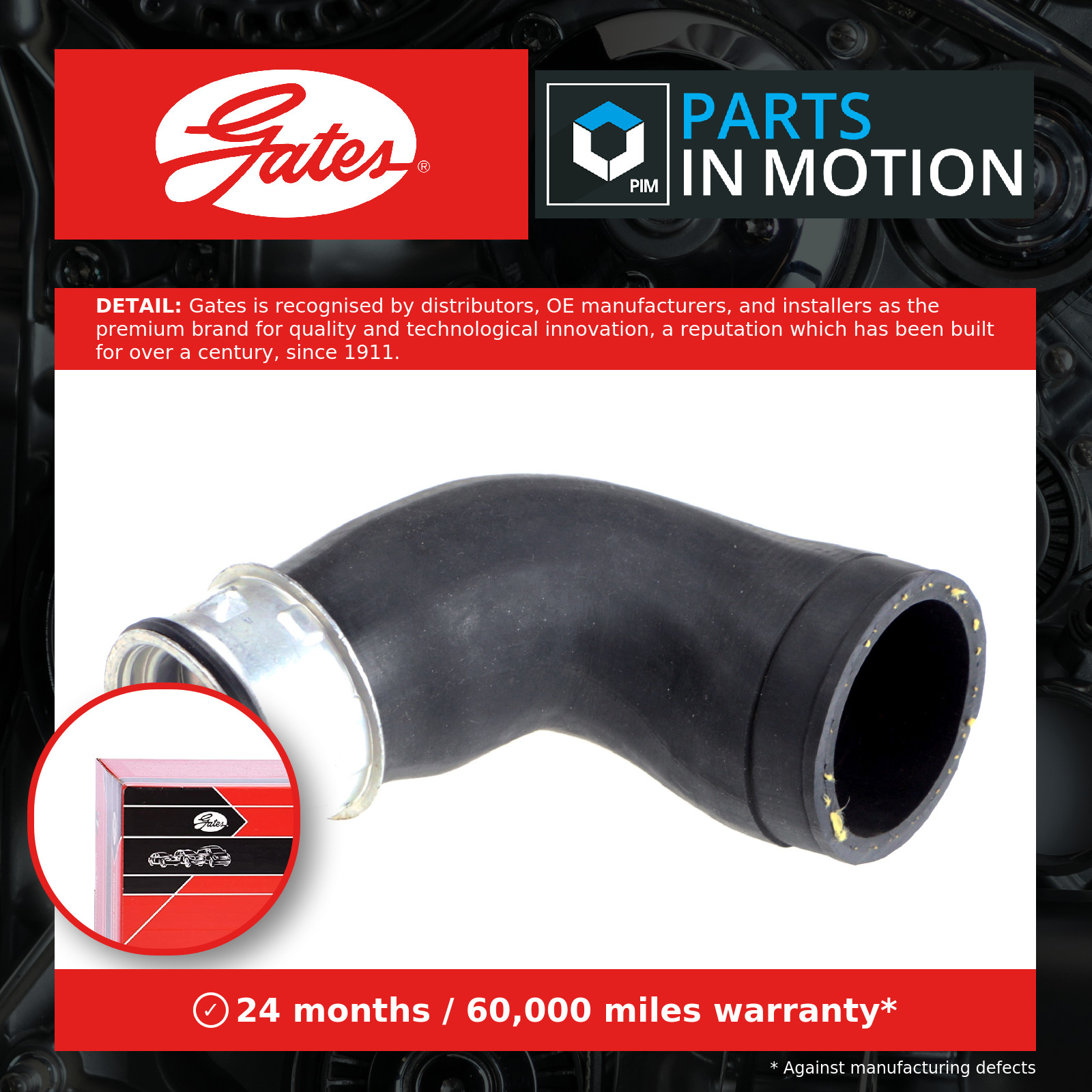 Air duct pipe AEM (Ethylene Acrylate Rubber) 09-0325 GATES for VW SEAT AUDI - Image 13