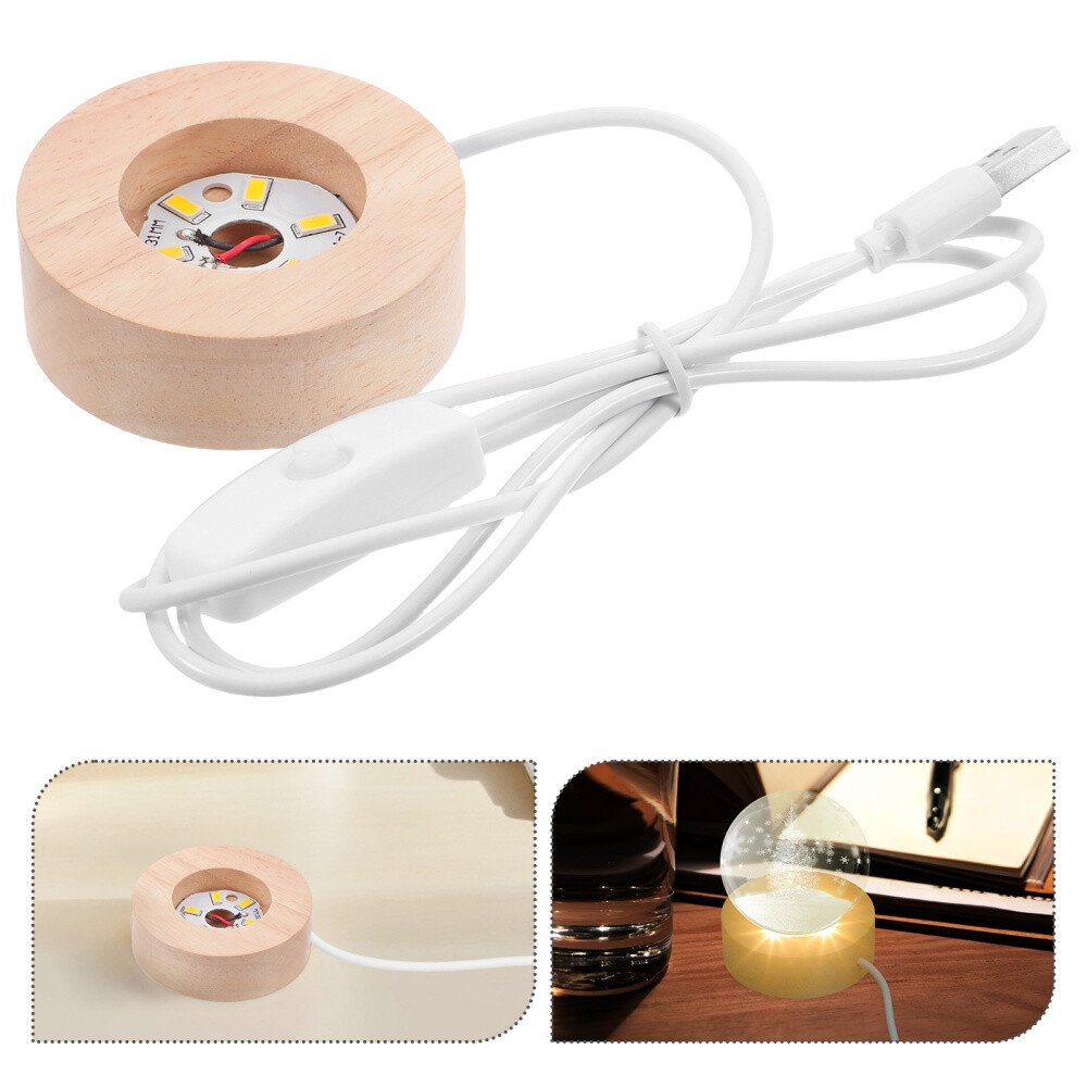 Crystal Sphere Stand with LED Night Light Base for Display