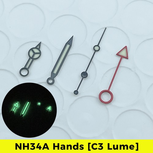Manecillas de reloj NH34A GMT negras NH34 Super C3 Lume SKX SSK MOD MASTER II Benz - Imagen 10 de 12