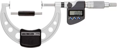 Mitutoyo LCD Digital Disk Disc Flange Non-Rotating Micrometer 75-100mm / 0.001mm