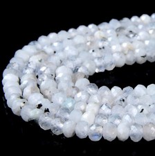 Rainbow Moonstone Gemstone Micro Faceted Rondelle 3X2MM 4X3MM Beads 15 inch P62