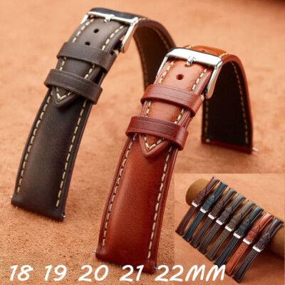 Retro Ölwachs Echtleder Uhr Armband 20mm 21mm 18 19 22mm Echtleder Uhrenarmband