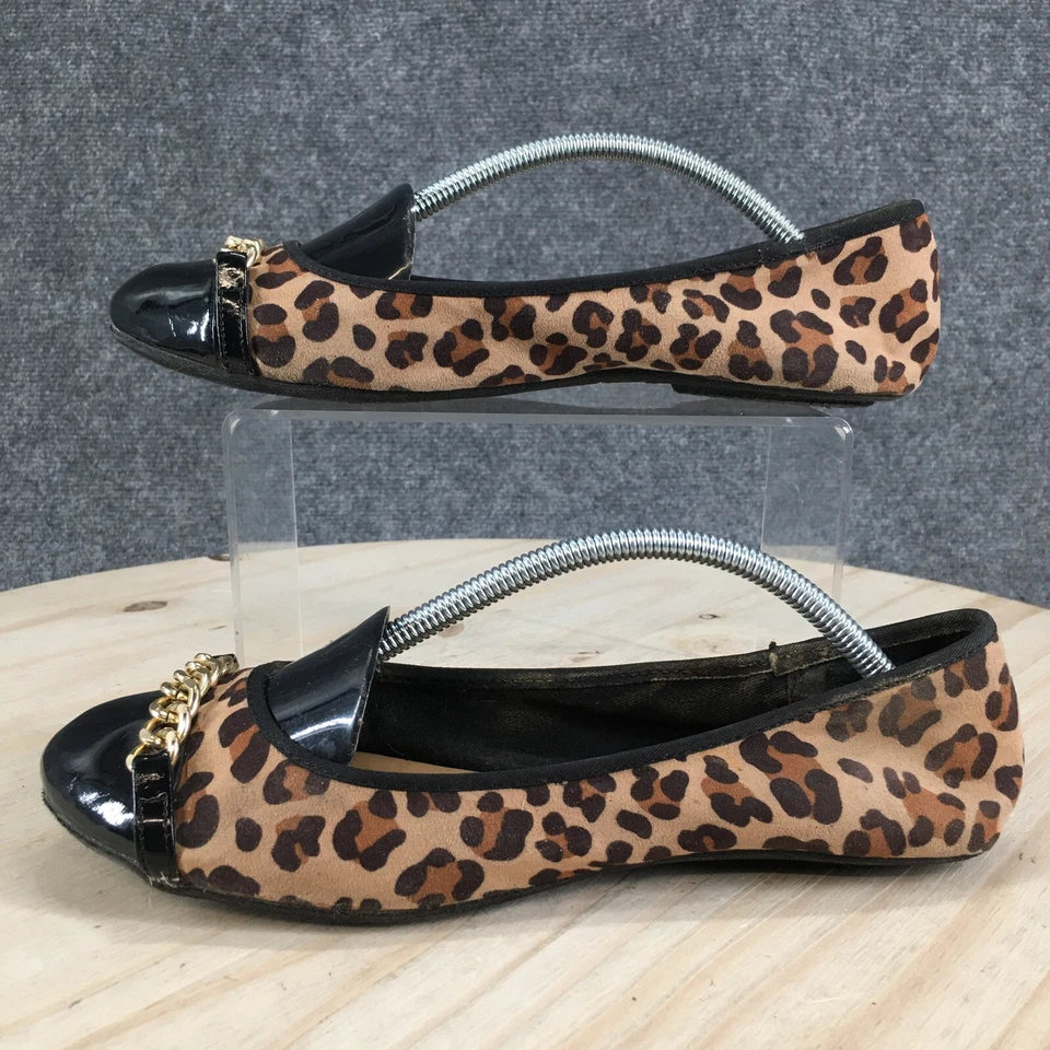 Merona туфли женщин 8 балетки коричневый леопард печать поскользнуться на повседневный крышка носок - Изображение 2 из 4