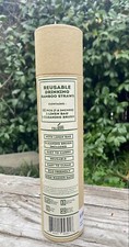 12 Pcs Set Bamboo Drinking Straws Reusable Eco Friendly Organic W/Brush And Bag