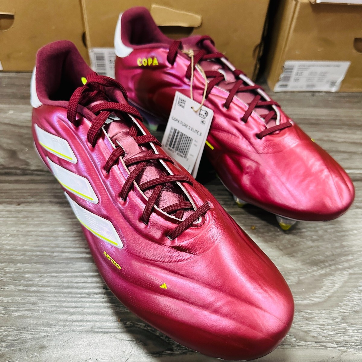 ADIDAS COPA PURE 2 ELITE SG SOCCER CLEATS BURGUNDY WHITE ADIDAS COPA PURE 2 ELITE SG SOCCER CLEATS BURGUNDY WHITE
