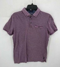 Ted Baker London Polo Shirt Mens 4 Large Purple Short Sleeve Casual Preppy