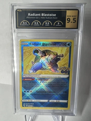 Pokémon TCG Radiant Blastoise Pokemon GO 018/078 Holo Rare Graded 9.5