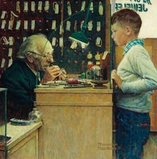 The Watchmaker Norman Rockwell 1945 Americana Realism Art Print to Frame