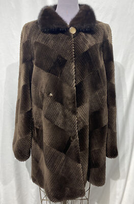 sheared beaver groove stroller sections mahogany mink collar (99070)