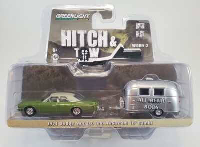Greenlight HITCH & TOW 1974 Dodge Monaco & Airstream 16  Bambi 1/64 Series 2