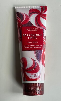 Scentworx Harry Slatkin Peppermint Swirl Body Cream 8oz w Shea Essential Oil USA