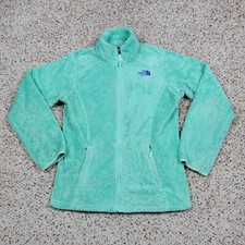 North Face Jacket Girls Extra Large Green Fleece Coat Outdoors Kid Child A6