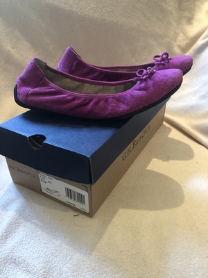 violet & red winny suede scalloped flat