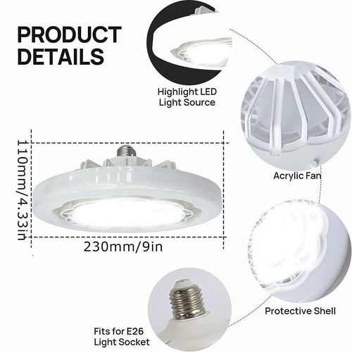 Fan For E27 Socket Light With Remote, Ceiling Fan Adjustable Smart LED Fan - Picture 9 of 17