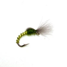 Three (3) CDC Upwing Emerger Olive Fly Fishing Dry Fly (BWO) 
