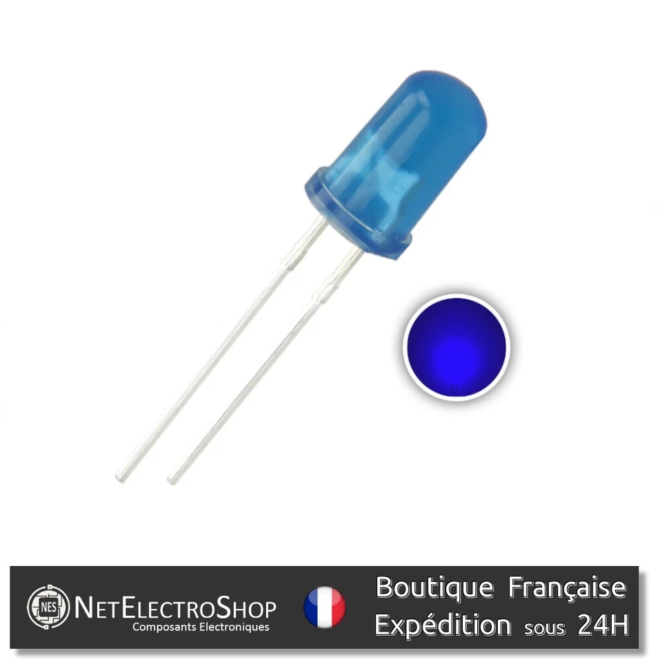 Led Diffusante, Diffused Led, 5mm, 6 couleurs au choix, 10 à 100pcs, Assortiment - Photo 3/4