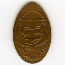 # SPAIN • ELONGATED COIN ☆ BENIDORM • RANA CUCA, TERRA MITICA ☆souv penny ☆D8374