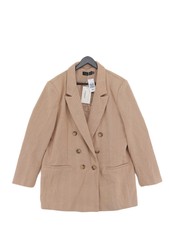In The Style Women's Coat Uk 14 Brown Wool With Polyester Pea Coat