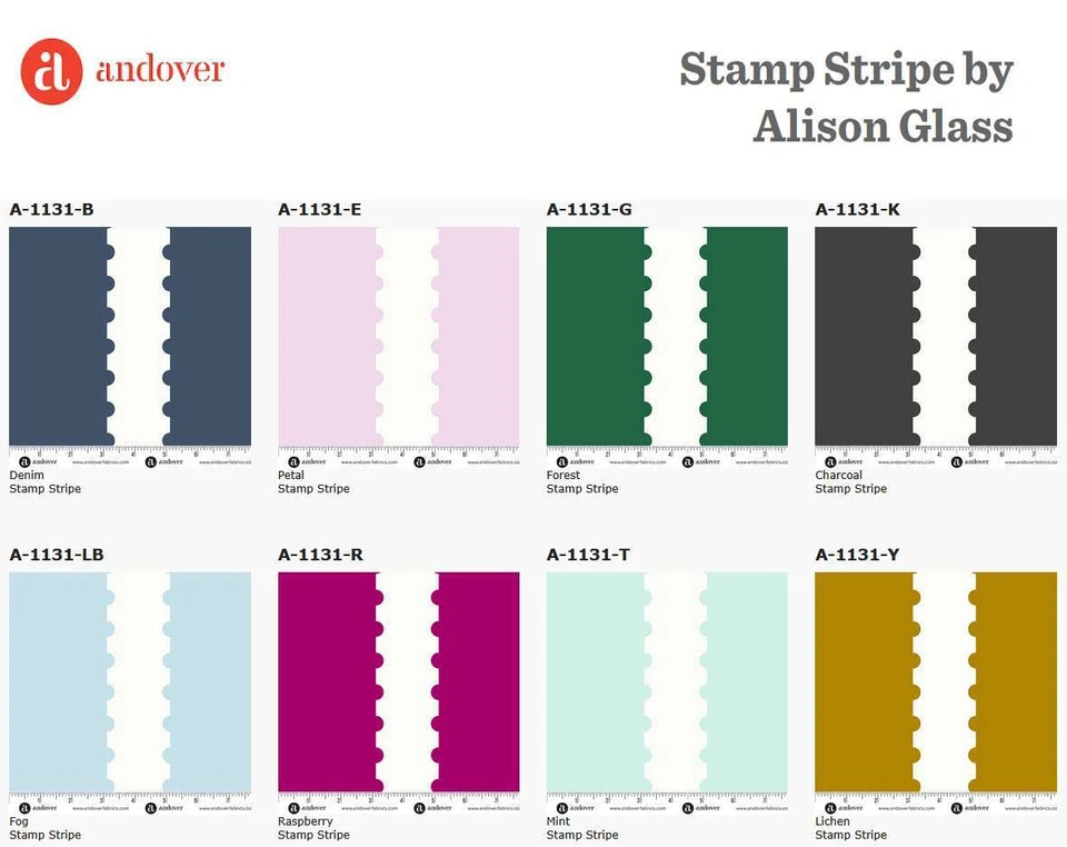 Telas Andover - Raya de sello - Raya de marco de sello postal - Niebla, por comprar Foto 4 de 4