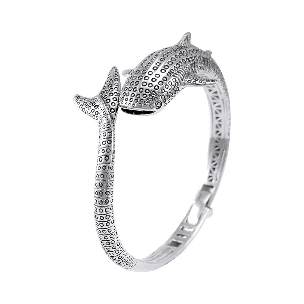 Whale Shark .925 Sterling Silver Cuff Bracelet by Peter Stone Fine