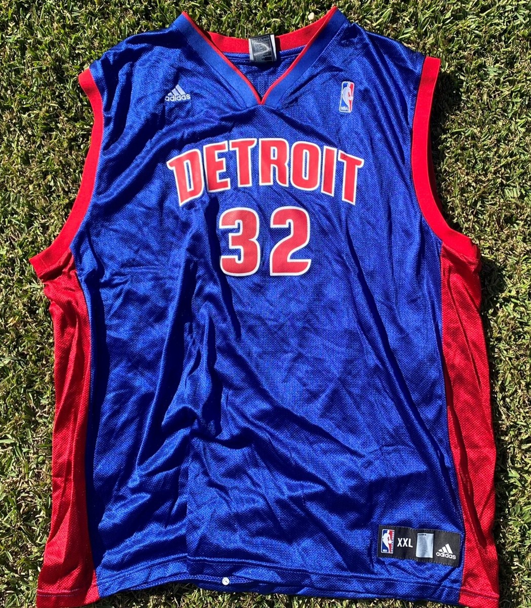 希少！ NBA PISTONS リチャード・ハミルトン ★ピストンズ ユニホーム Richard Rip Hamilton Detroit Pistons #32 Adidas NBA XXL