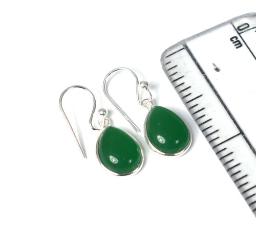 925 Solid Sterling Silver Green Onyx,Garnet Multi Stone Hook Earring Ji760 - Picture 36 of 81