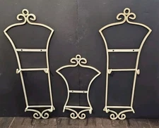 Vintage Wrought Iron Wall Plate Display Holders Set of 3 Cottagecore Farmhouse