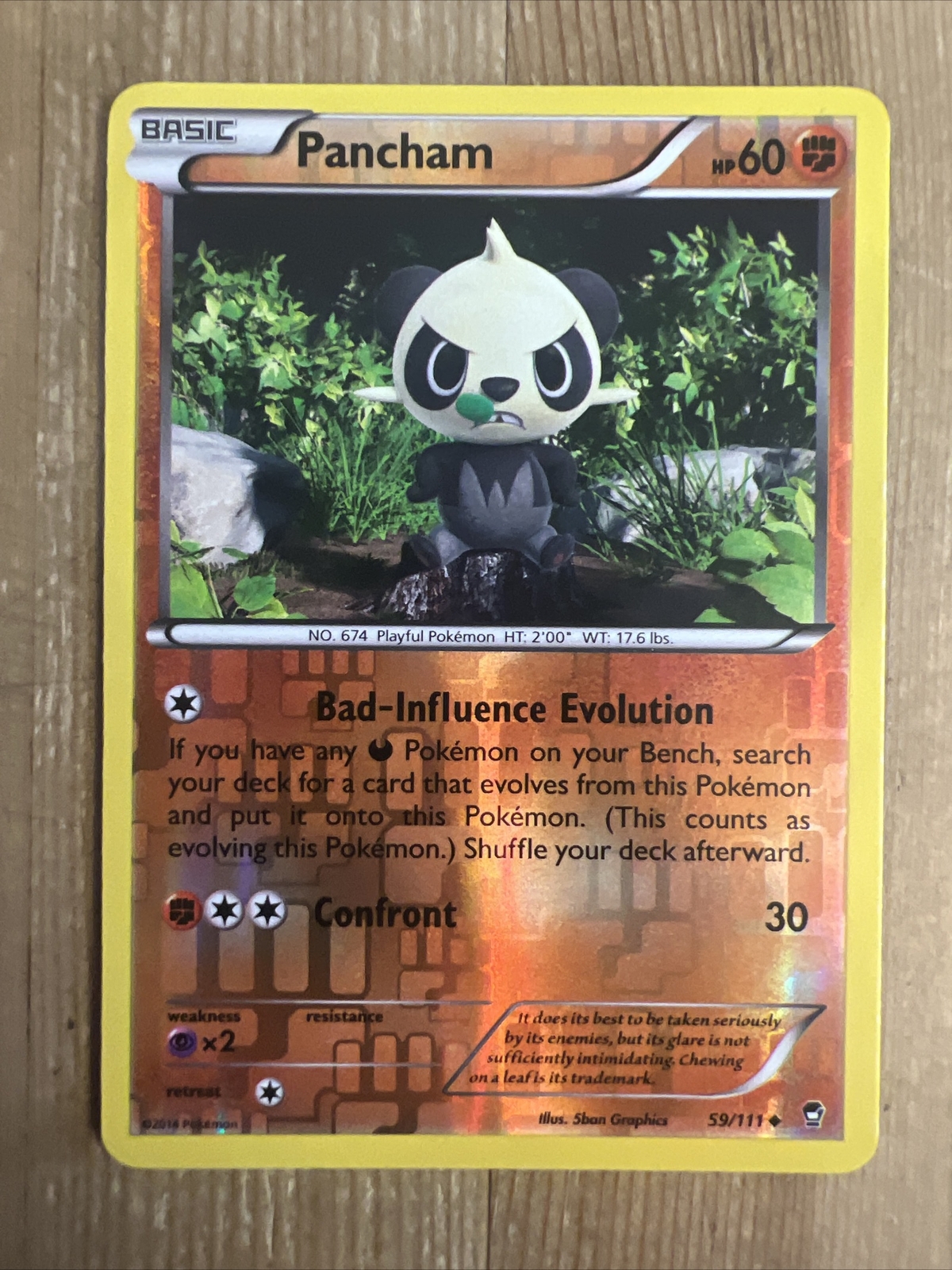 Pancham 59/111 Furious Fists Pokemon TCG Reverse Holo VLP