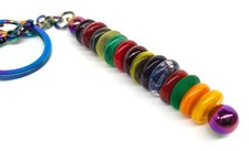 Handmade Keyring Keychain Charm from Handmade Lampwork Glass Beads
