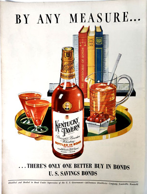 Kentucky Tavern Straight Bourbon Whiskey Vtg 1951 Ad Magazine Print Distilling