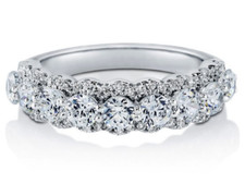 Sterling Silver AAAA Cubic Zirconia Anniversary Half Eternity Ring