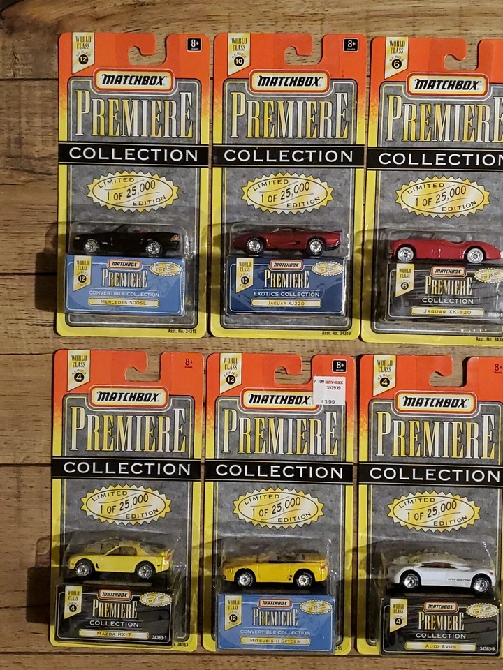 8 Matchbox Premiere Collection White Aston Martin, Mercedes, Jaguar, Mitsubishi  - Image 4 of 4