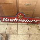Large Vintage 1980’s Anheuser Busch Budweiser Beer Embossed St Louis Metal Sign