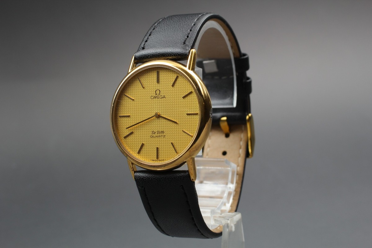 Exc+5] Vintage Omega De Ville Quartz Gold Dial Cal.1351 Ref