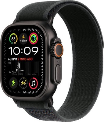 APPLE Watch Ultra 2 (2024) 49 mm Titangehäuse Trail S/M Schwarz MX4U3FD/A B-WARE