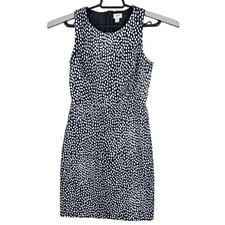 Womens J. Crew Navy & White Polka Dot Sleeveless Dress 100% Cotton Back Zip 0