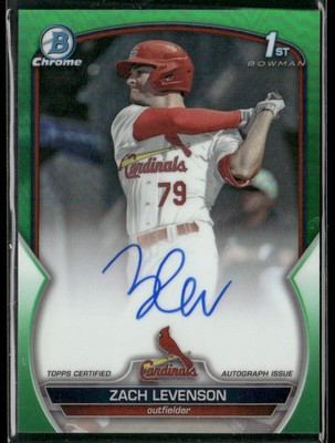 2023 Bowman Draft #CDA-ZL Zach Levenson Prospect Autographs Green Refractor #/99