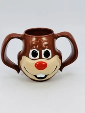 Vintage Nestle Quik Nesquik Quicky Rabbit Bunny Face Plastic Double Handle Mug