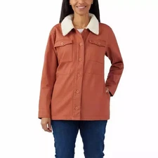 Hang Ten Women's Plush Collar Fleece Lined Jacket, Copper, Size S