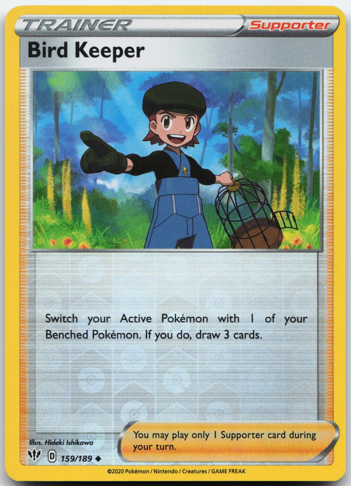 BIRD KEEPER 159/189 UNCOMMON DARKNESS ABLAZE POKEMON REVERSE HOLO LP