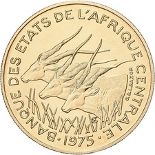 [#639627] Central African States, 25 Francs, 1975, Paris, ESSAI, Aluminum-Bro, n